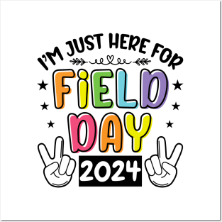 I'm Just Here For Field Day 2024 For Teacher Kids Field Day funny Posters and Art